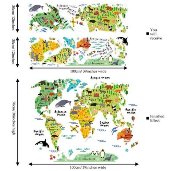 Home Evolution Large Kids Educational Animal Map - Picture 2 of 7